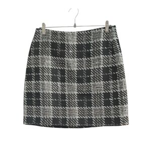 LOFT Black and Gray Plaid Mini Skirt